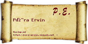 Póra Ervin névjegykártya